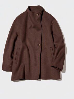 UNIQLO Double Face Wool Blend Relaxed Short Coat